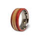 Comfort Fit Recycled Skateboard Ring - Red and Natural Wood